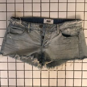 Paige Distressed Madison Pilot Jean Shorts